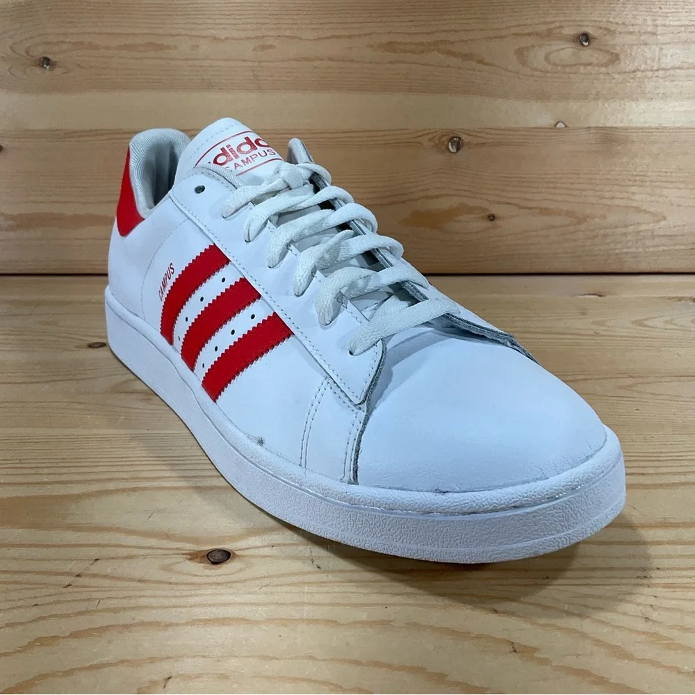 NWOB Adidas Campus II Shoes # G49419 Leather Men’s 12 White Reddish/Orange